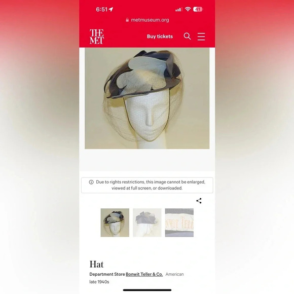 Collectors hat Bonwit Teller by famous designer Don Kline luxury store The Met - Picture 17 of 17